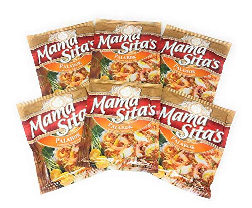 Mama Sita's Palabok 6-pack box showing packaging for quick pantry-ready meals.