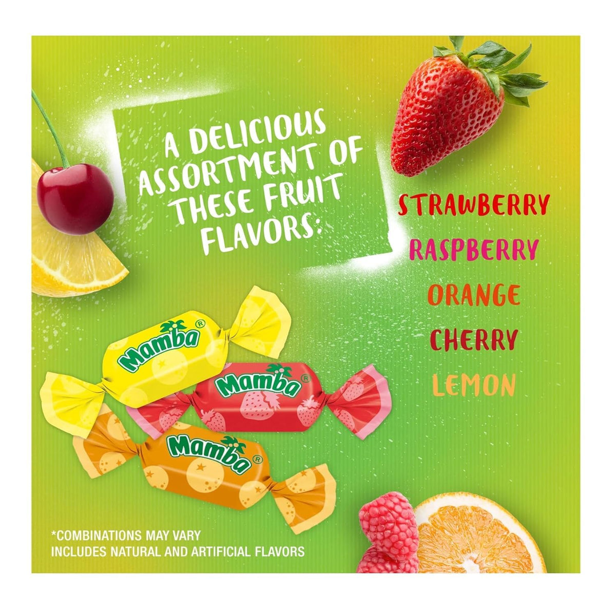 Mamba Fruit Chews strawberry flavor with fruity brightness