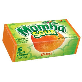Mamba Sour Fruit Chews flavors variety with four tart fruit options.