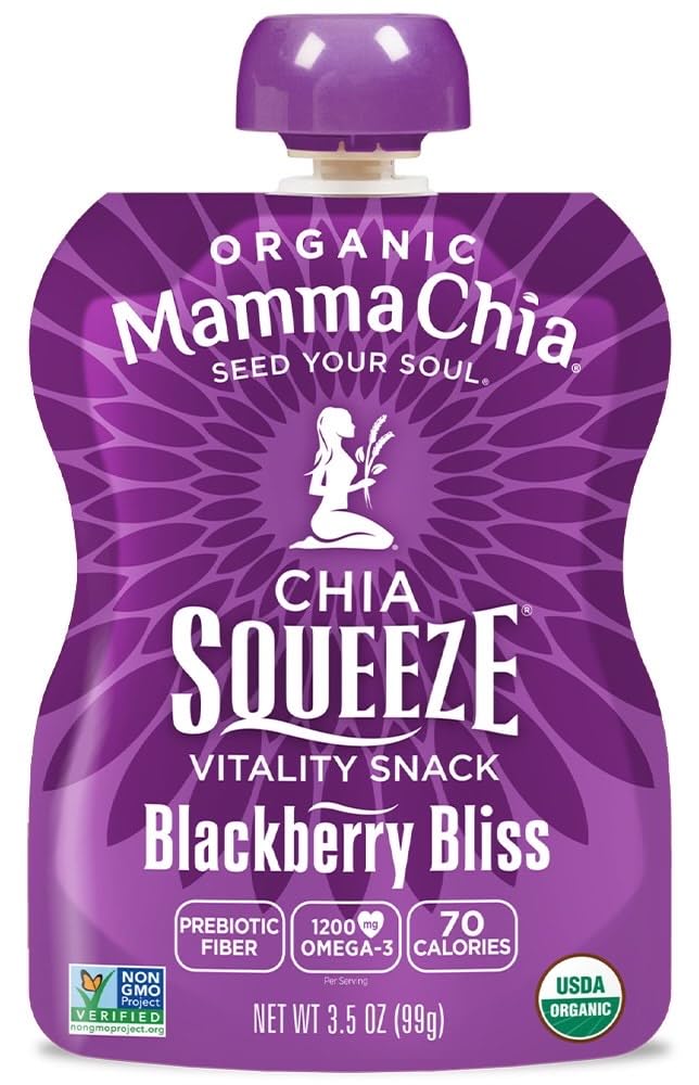 Mamma Chia Squeeze Green Magic bottle, leafy flavor and omega-3 boost.