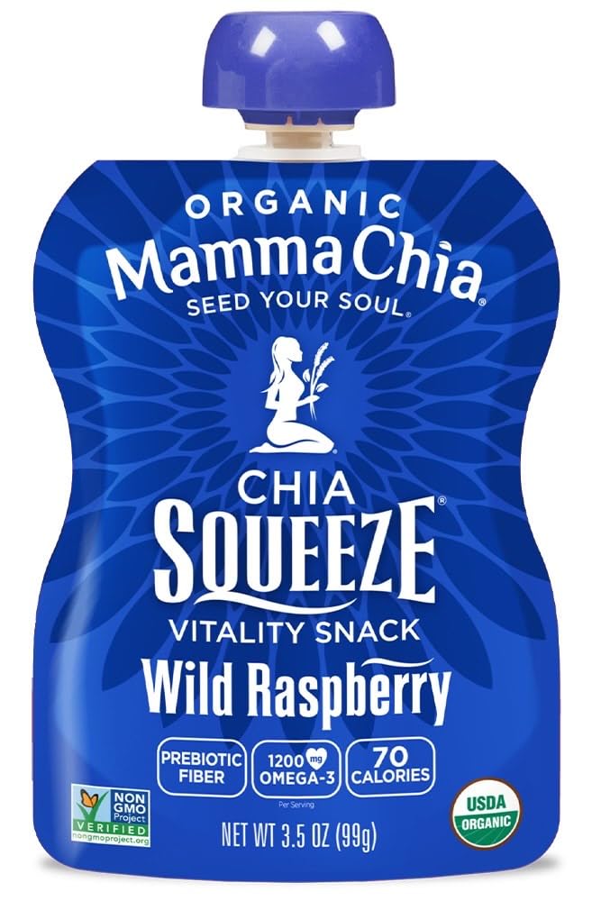 Mamma Chia Squeeze on-the-go format, grab-and-go snack for busy days.