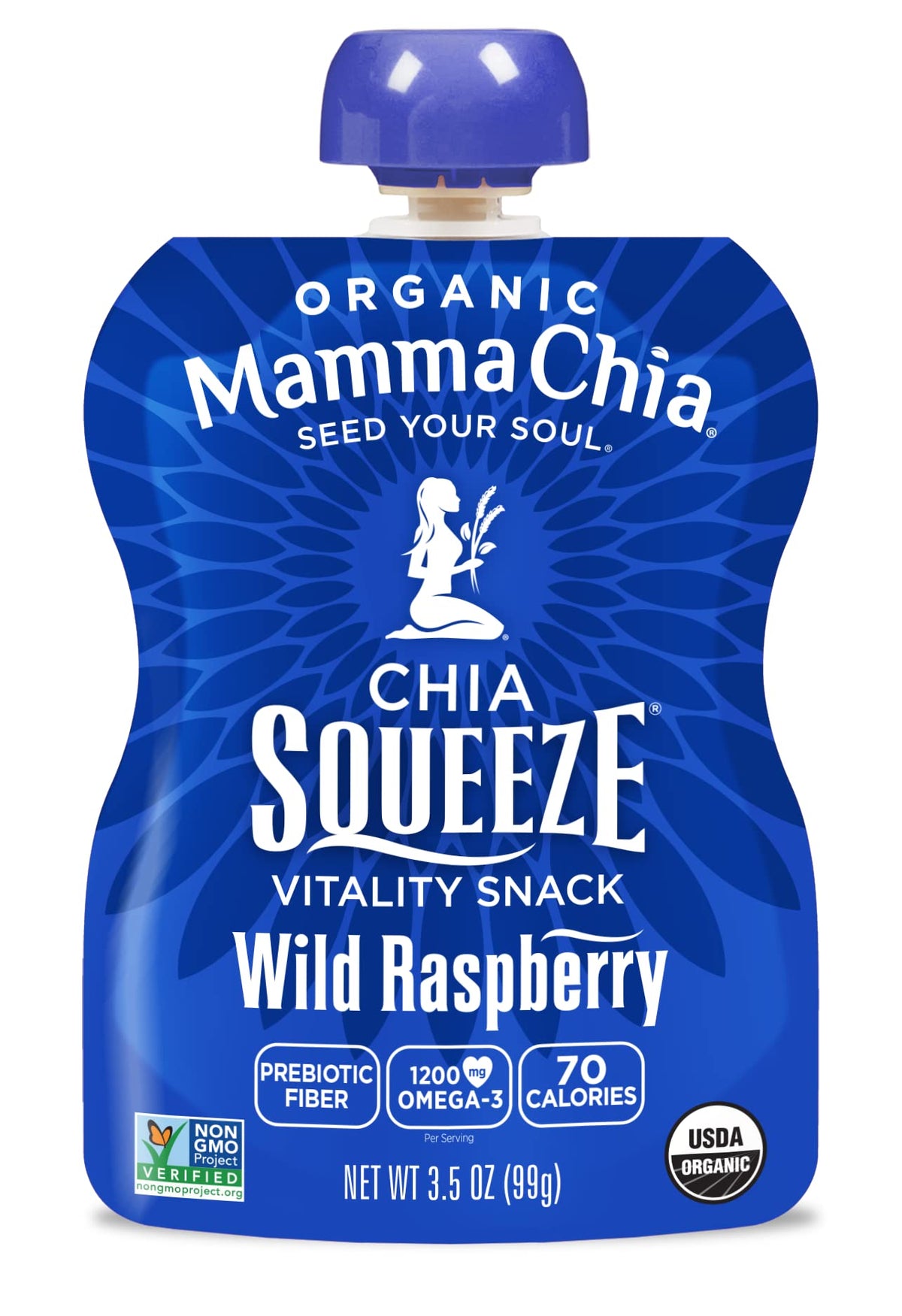 Mamma Chia Squeeze Wild Raspberry 16-pack display for easy stocking