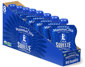 Mamma Chia Squeeze Wild Raspberry pouch for on-the-go snacking