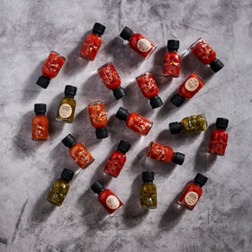 Man Crates Hot Sauce Inferno Flight offers 21 flavors to try and compare side by side.
