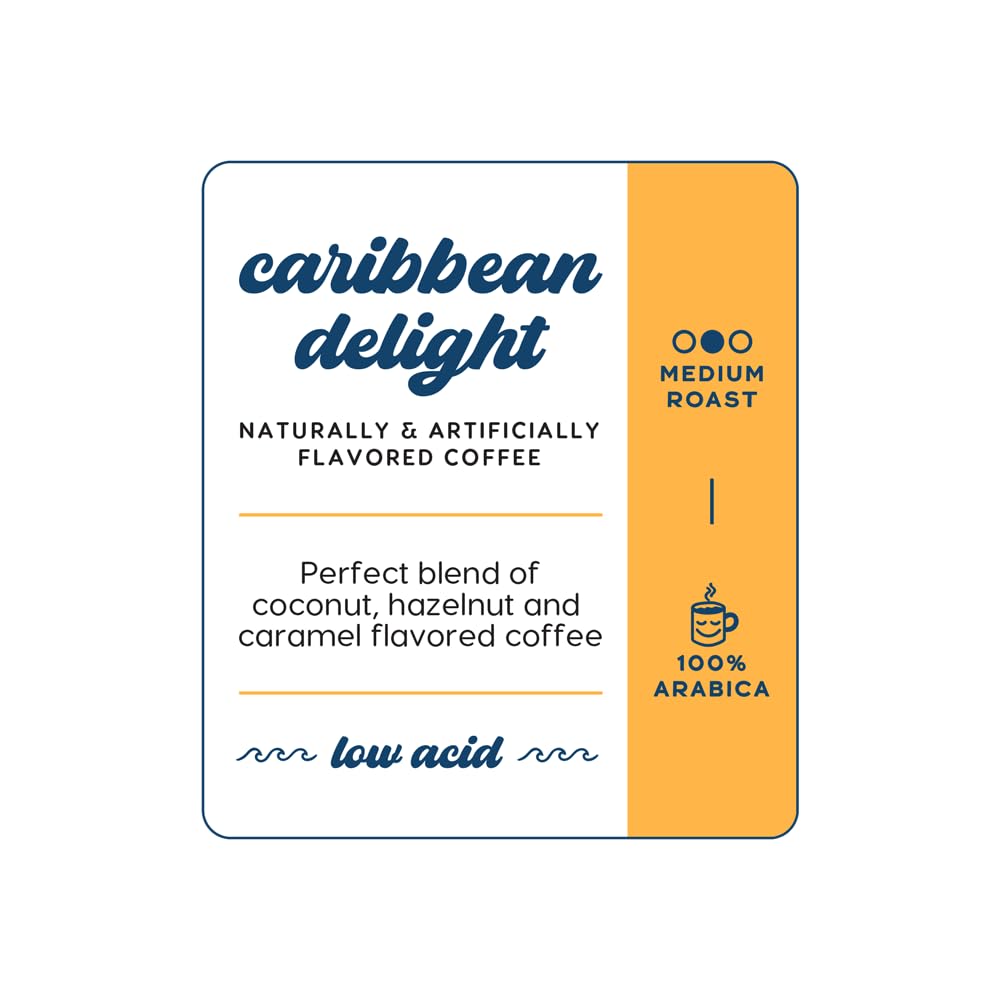 Caribbean Delight bag from Manatee Gourmet Coffee preserves fresh Arabica blend for home brewing.