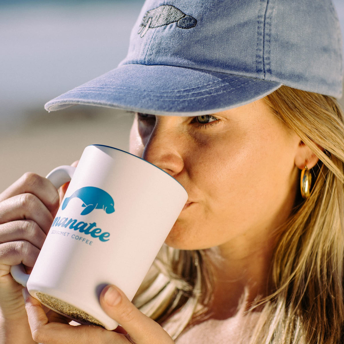 Manatee Gourmet Coffee Caribbean Delight on the kitchen counter ready for daily use.