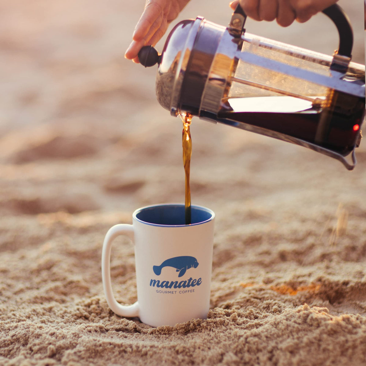 Caribbean Delight label on Manatee Gourmet Coffee signals premium Arabica sourcing and careful roasting.