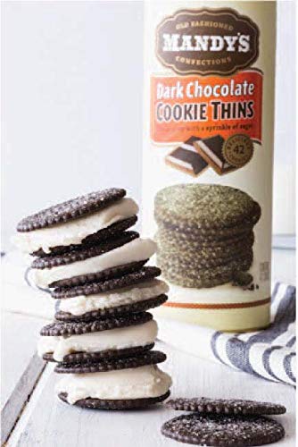 Mandy's Cookie Thins foil-wrapped cookies emphasize lasting freshness and easy sharing.