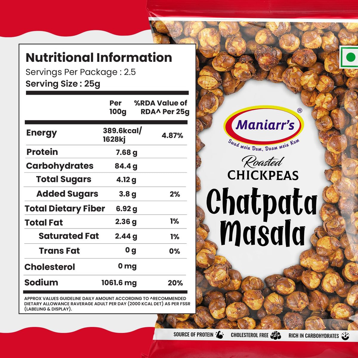 maniarrs chickpeas snack pack easy-open for convenient snacking