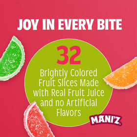 Manischewitz candied fruit slices packaging label highlights kosher Passover status.