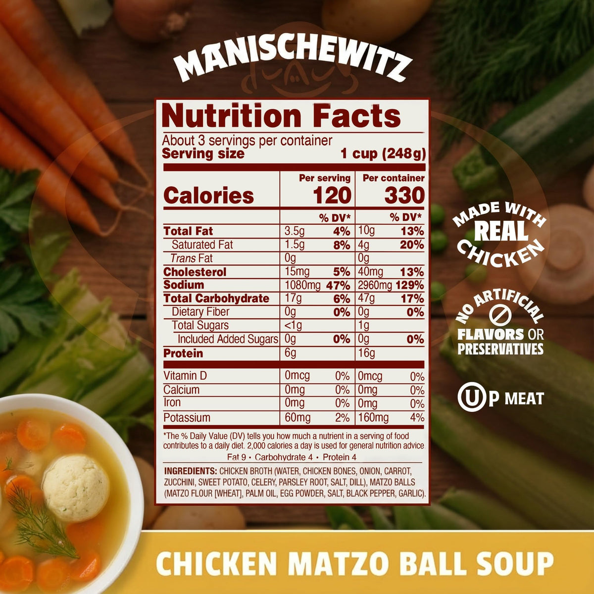 Manischewitz Chicken Matzo Ball Soup matzo balls showcase fluffy comfort perfect for a cozy meal.