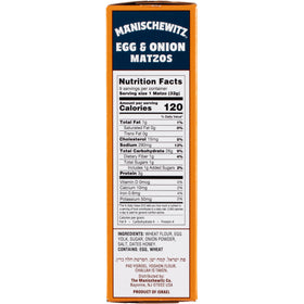 Manischewitz Egg and Onion Matzo crisp: ideal for dips and spreads.
