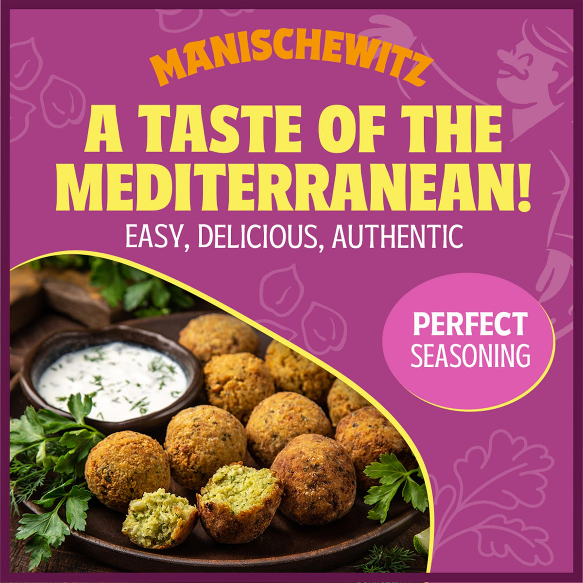 Manischewitz falafel balls ingredients closeup showing authentic seasoning