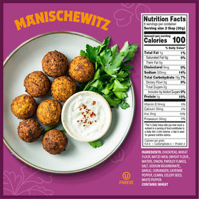 Manischewitz falafel on a salad adding crunch and protein
