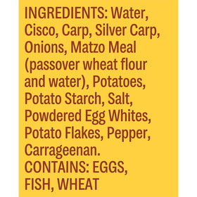 Manischewitz Gefilte Fish 24-ounce jar, easy storage for weeknight dinners.