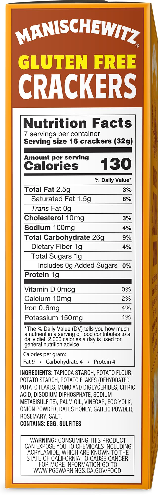 Manischewitz gluten-free original crackers, 3-pack display, great for dipping and pairing.
