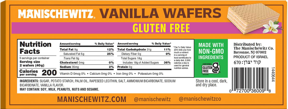 Manischewitz vanilla cream filling wafers cross-section, snack-ready and kosher-friendly.