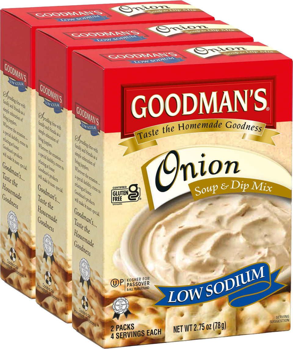 Manischewitz Goodman's Onion Soup and Instant Onion Dip Mix 3-pack for quick gluten-free meals