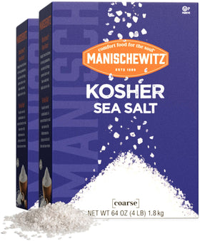 Manischewitz kosher salt 4lb bulk pack for easy pantry refills.