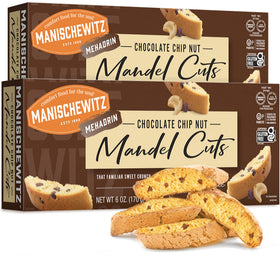Manischewitz Mandel Cuts 6oz pack front view; gluten-free and kosher for Passover snack option