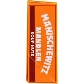 Manischewitz Mandlen Soup Nuts crackers in soup bowl, adding a gentle crunch to the dish.
