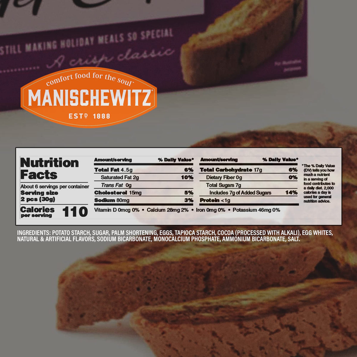 Manischewitz Marble Mandel Cuts on a serving board ideal for festive gatherings.