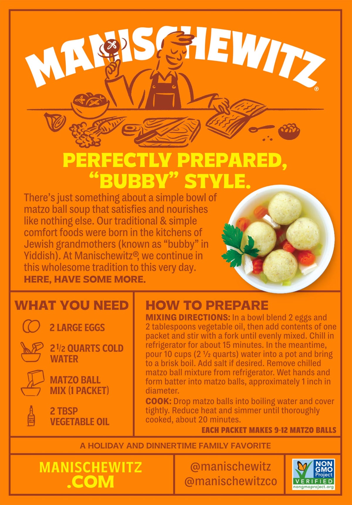 Manischewitz matzo balls simmering in broth showing quick prep and comforting texture