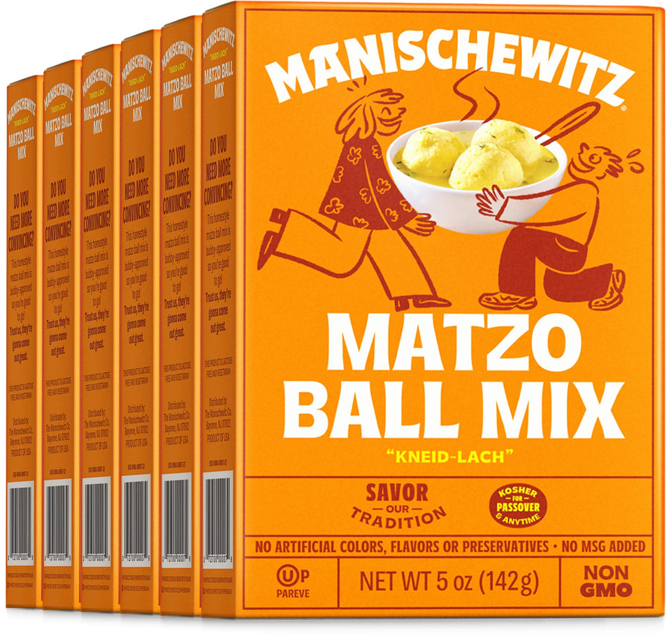 Manischewitz Matzo Ball Mix packaging close-up for Passover meal prep