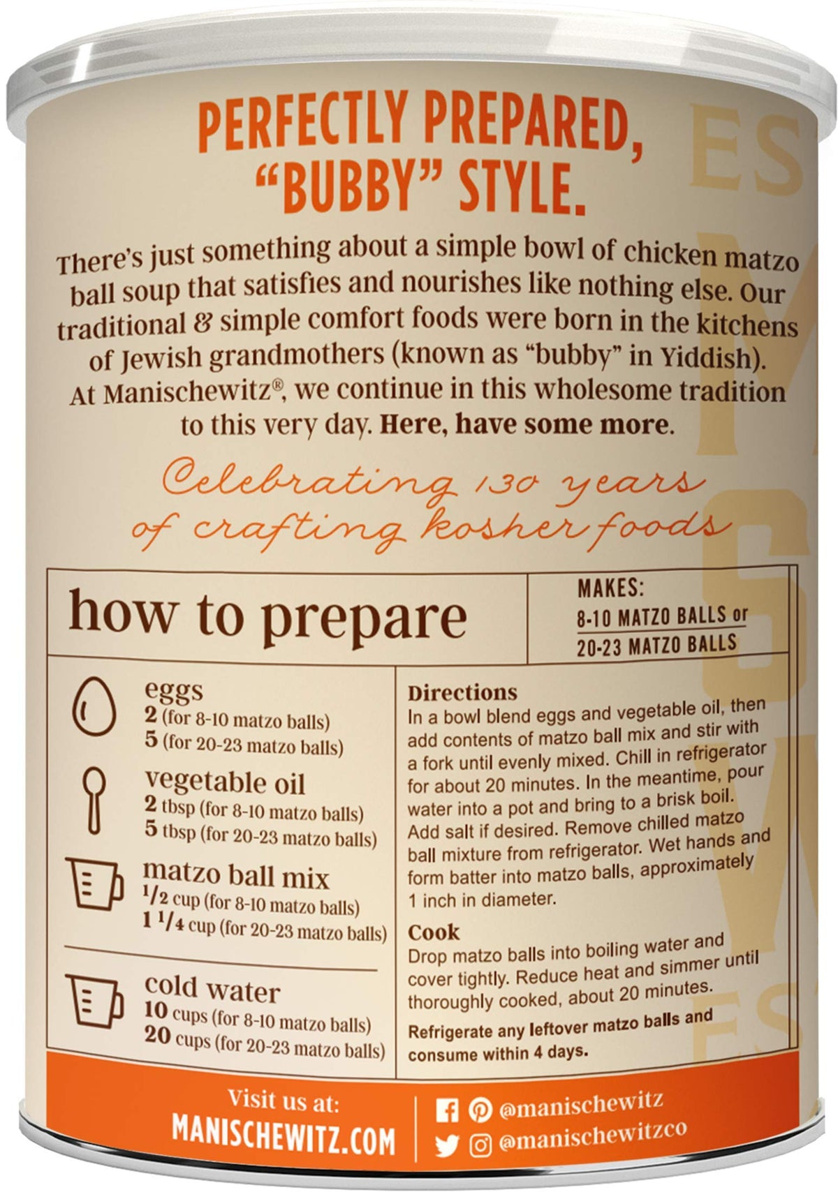 Manischewitz Matzo Ball Mix ready-to-cook batter for soup