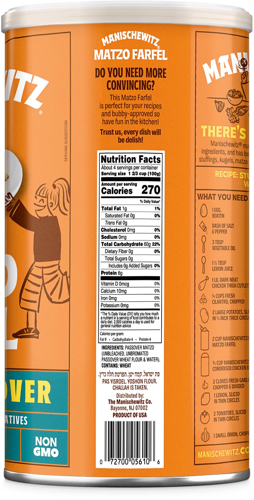 Manischewitz Matzo Farfel ideal for matzo brei and year-round cooking.