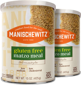 Manischewitz Matzo Meal packaging with kosher seal, ideal for Passover meals.