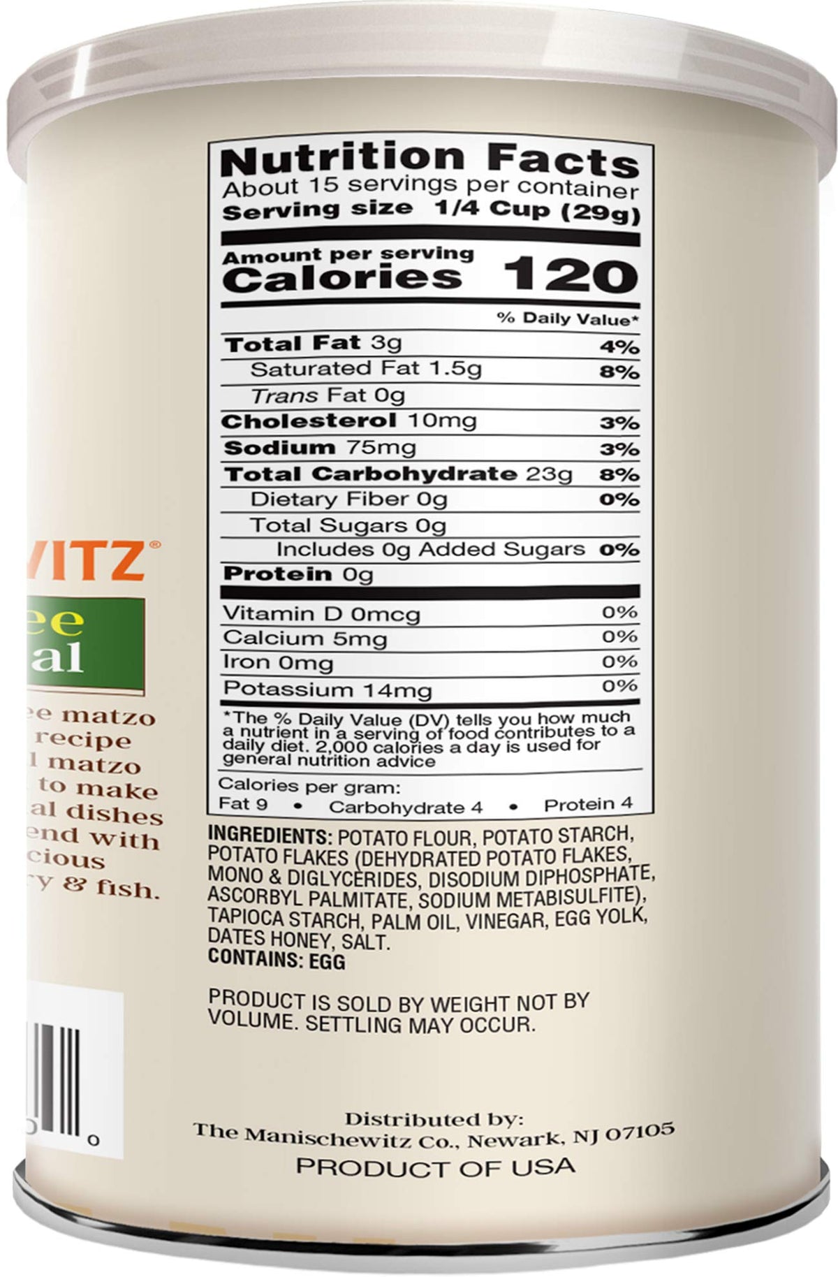 Close-up of fine matzo meal texture, ideal for smooth gluten-free batters.