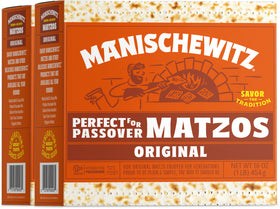 Manischewitz matzos crispy squares ideal for toppings and snacking.