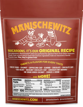 Manischewitz pistachio orange macaroons ingredients list—clear, simple mix for dietary preferences.