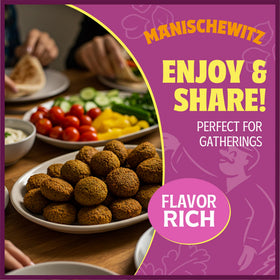 Manischewitz pita pocket falafel serving idea with veggies and tahini