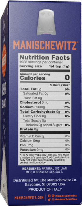 Manischewitz salt grinder refill keeps grinders flowing with consistent seasoning.