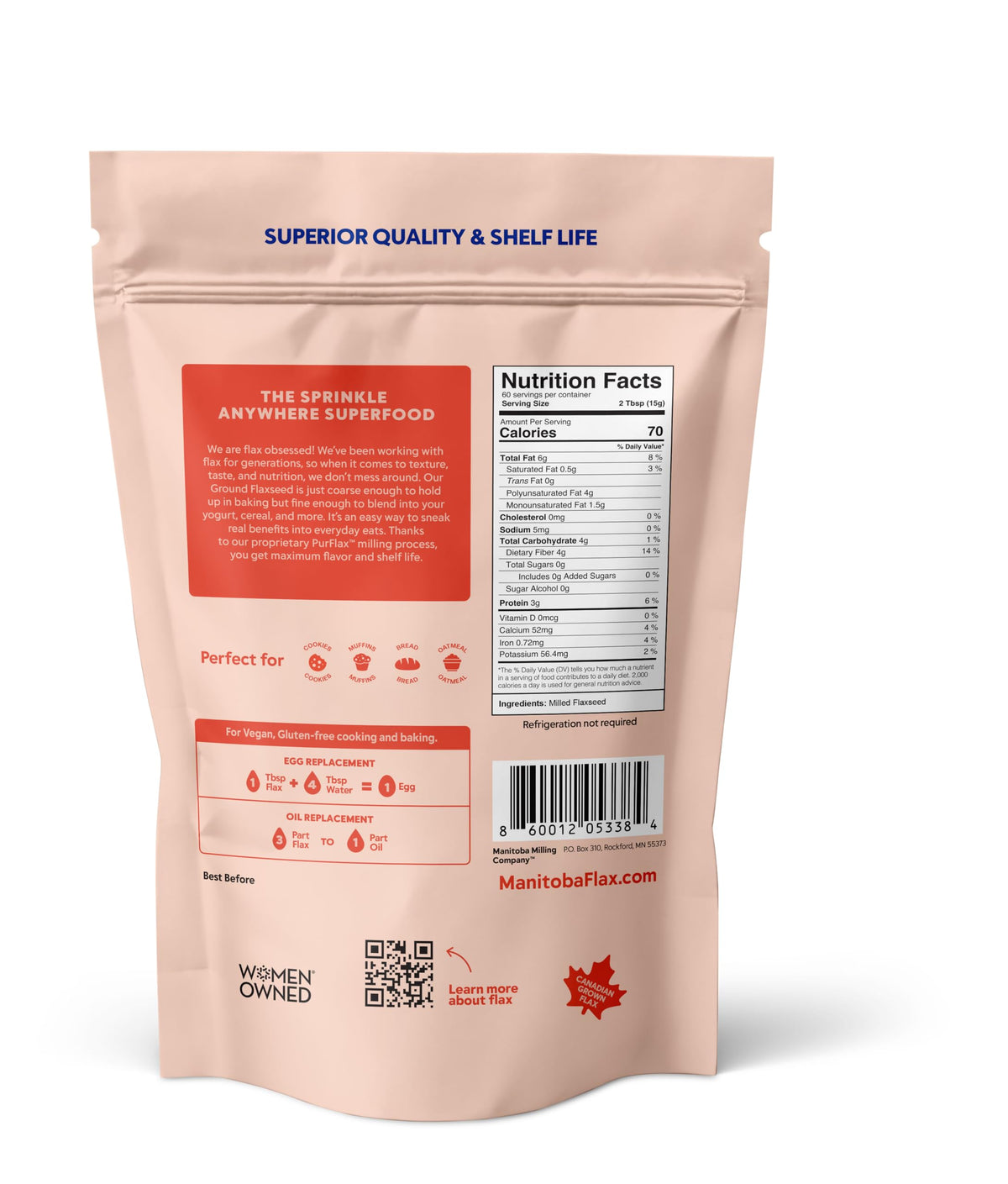 Add Manitoba Flaxseed Powder to smoothies for extra fiber.