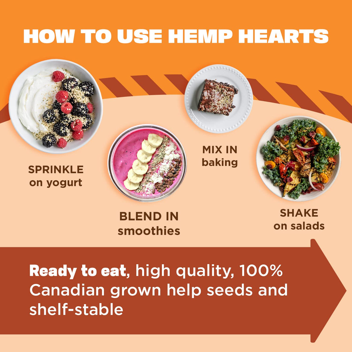 Manitoba Harvest Hemp Hearts sprinkled on salad for extra protein.