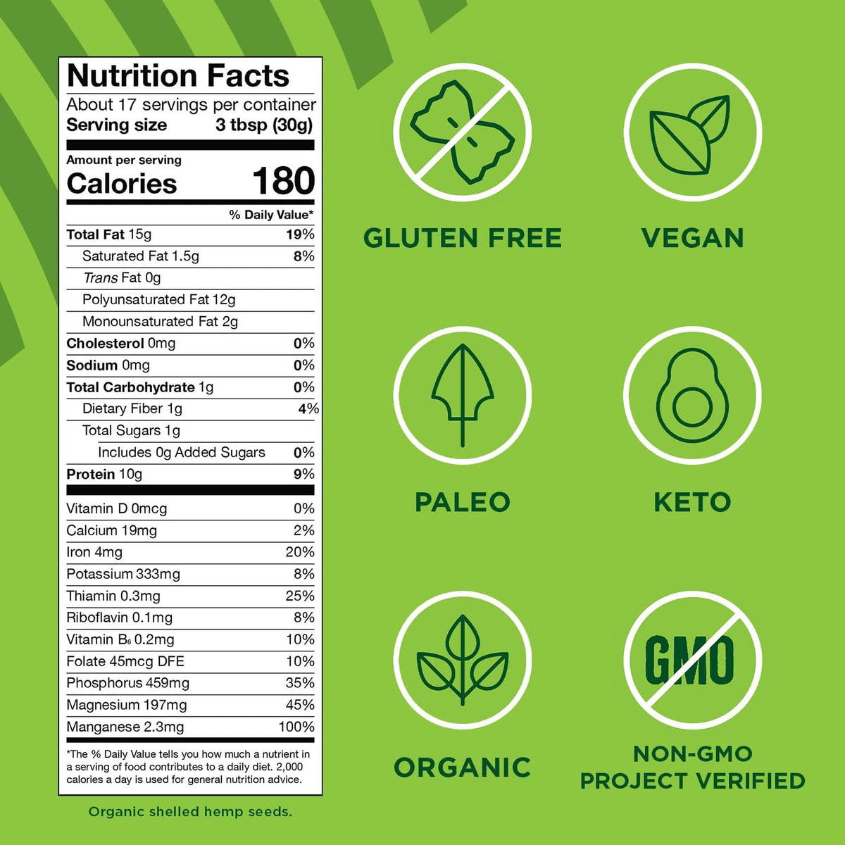Manitoba Harvest hemp hearts sprinkled on salad show nutty flavor and nutrition.