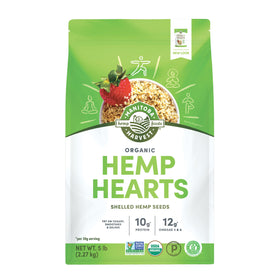 Manitoba Harvest Organic Hemp Hearts packaging offers versatile daily use with a protein boost