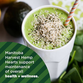 Manitoba Harvest Organic Hemp Hearts on oatmeal offer crunch and fiber-friendly nutrition