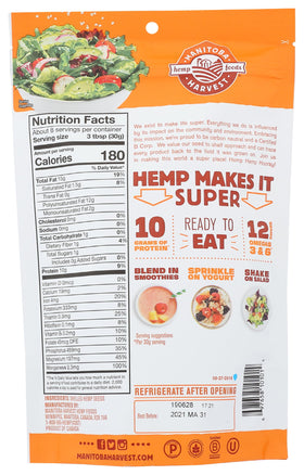 Manitoba Harvest shelled hemp seeds as yogurt topping for extra texture