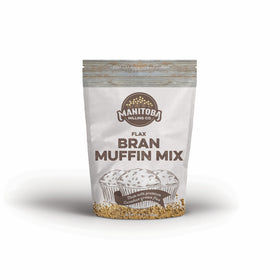 Manitoba Milling Flax Bran Muffin Mix box packaging ready for baking