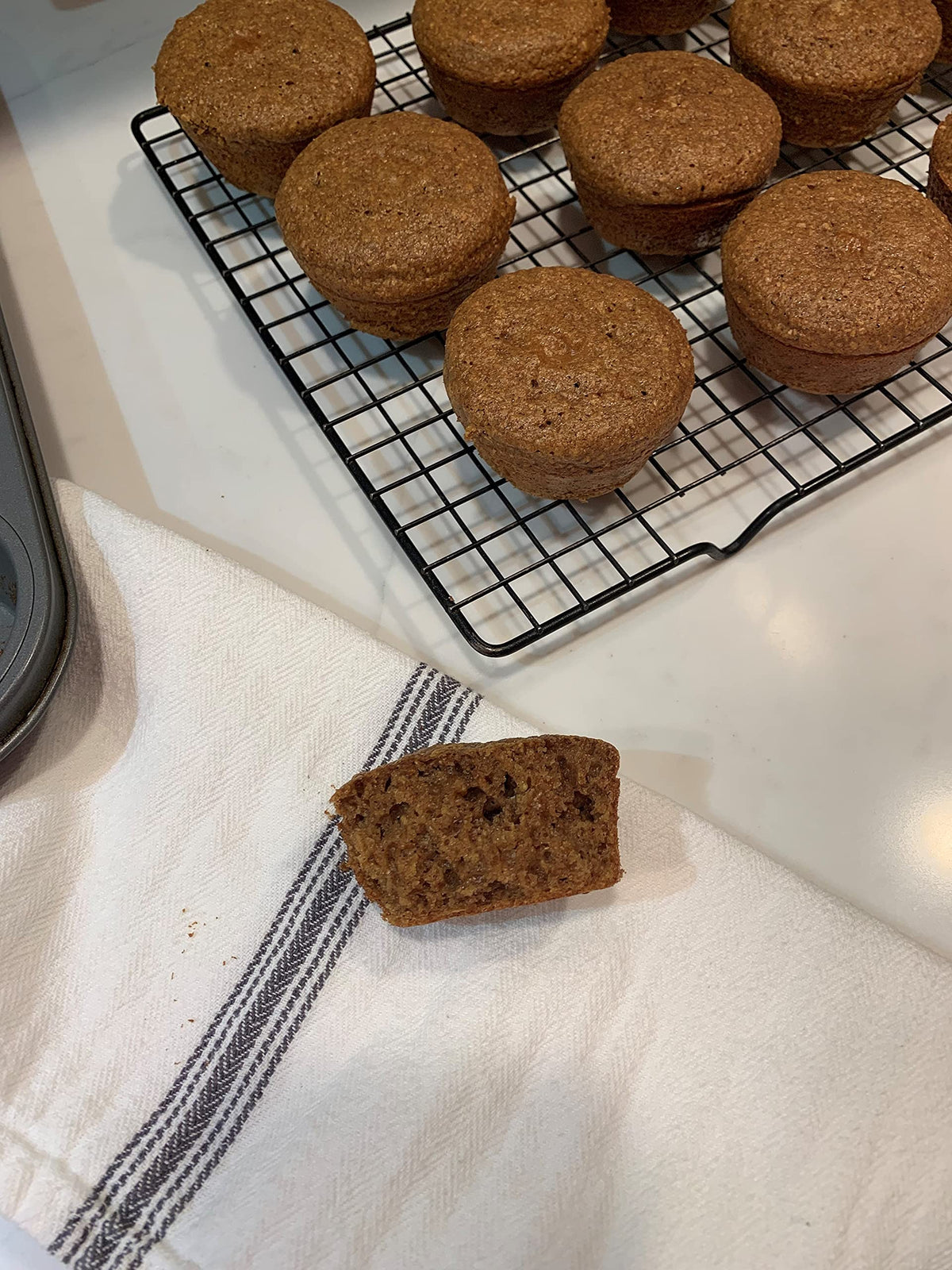 Manitoba Milling Flax Bran Muffin Mix muffins cooling on a tray