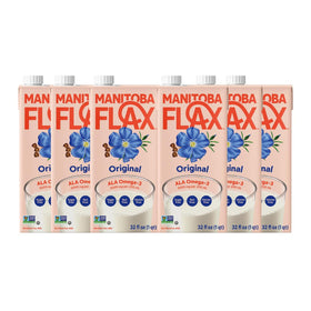 Manitoba Milling Original Flax Milk unsweetened bottle shows dairy-free nutrition