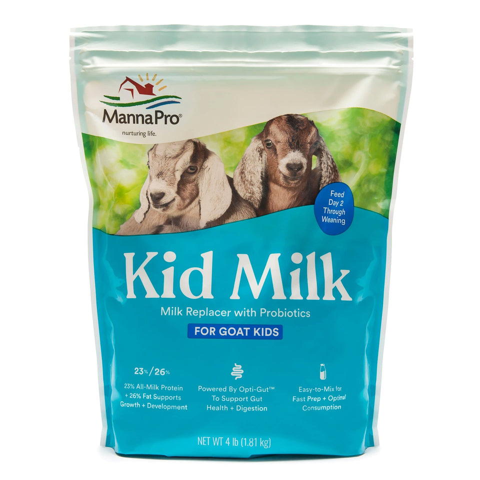 Manna Pro Goat Kid Milk Replacer powder pouch ready for mixing for growth
