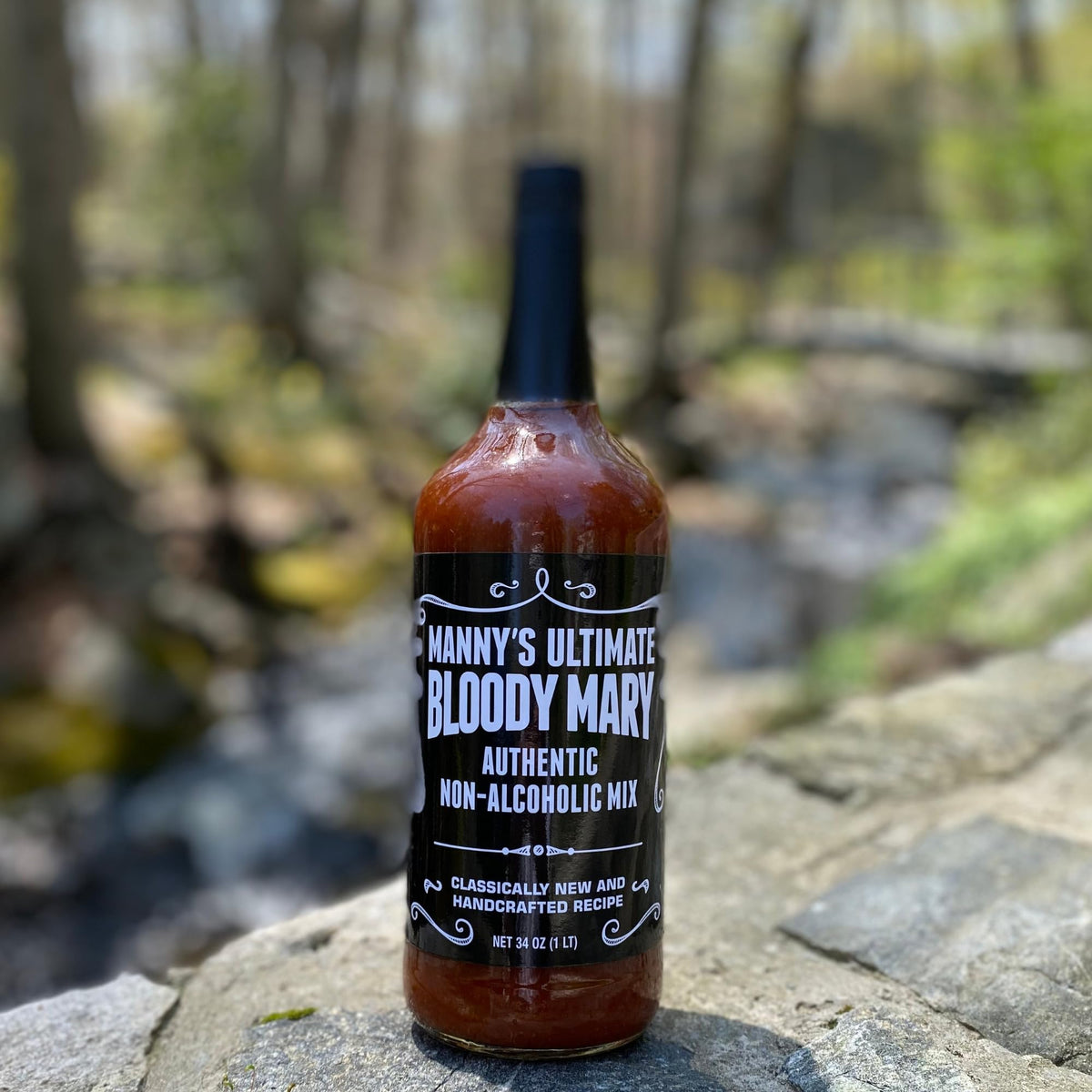 Manny's Ultimate Bloody Mary glass serve reveals a ready-to-enjoy savory mocktail.