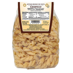 Mantova Caserecce raw pasta nests highlighting twisted shapes ideal for catching sauces.