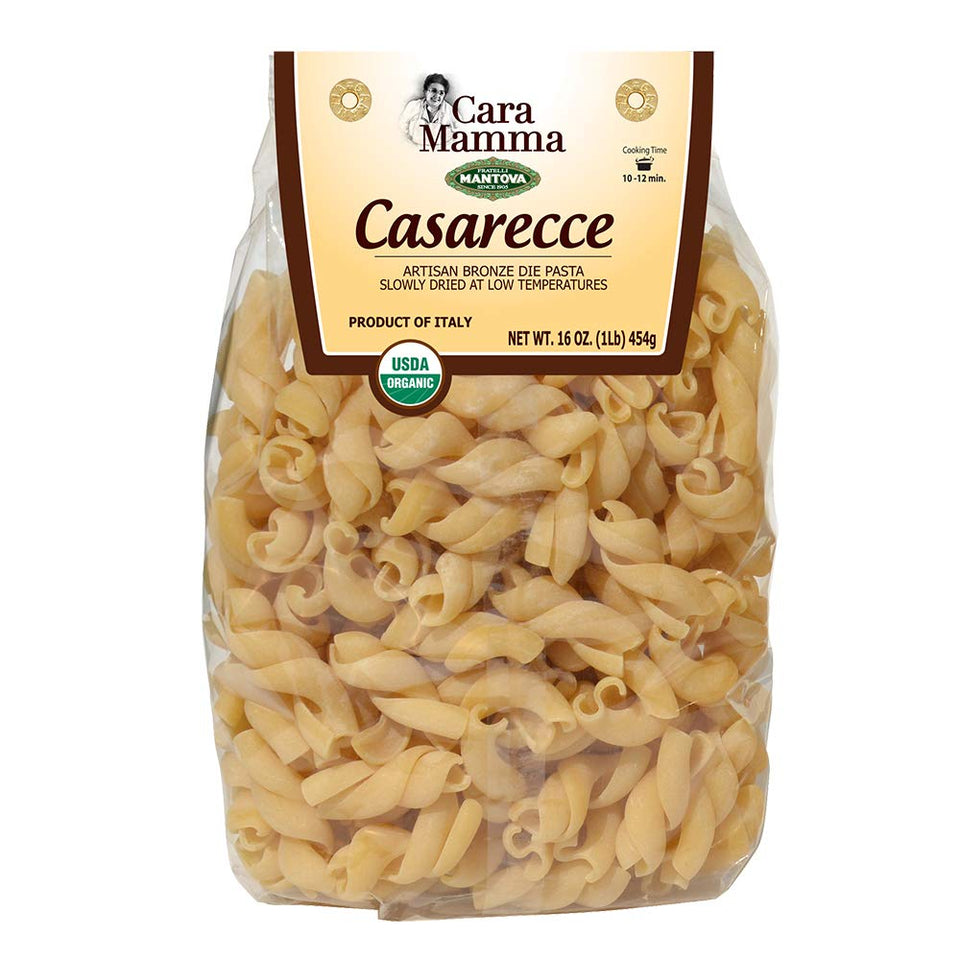 Mantova Caserecce two-pack box showing authentic Italian pasta for easy weeknight meals.