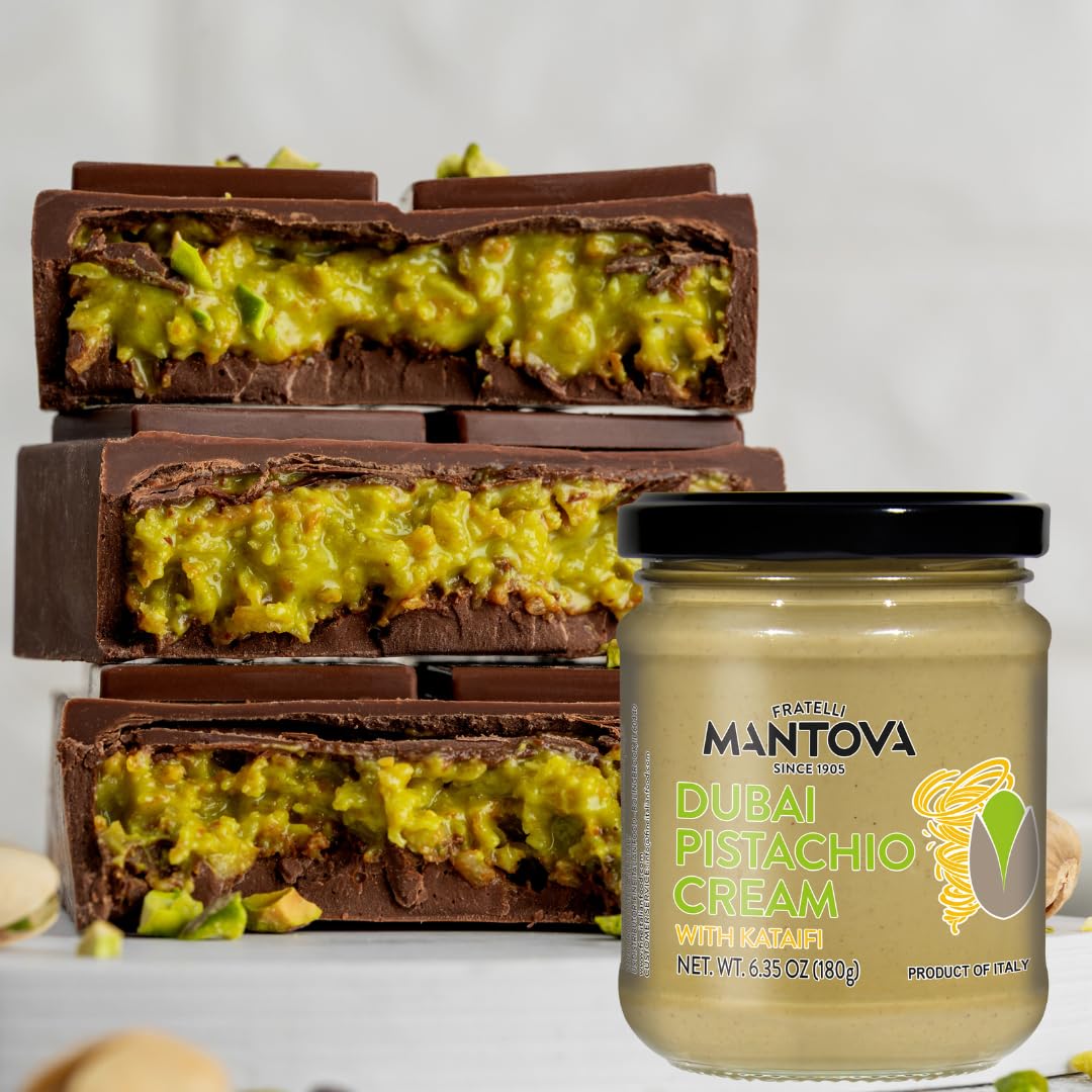 Ice cream swirl: Mantova Dubai Pistachio Sweet Cream enhances dessert creaminess.